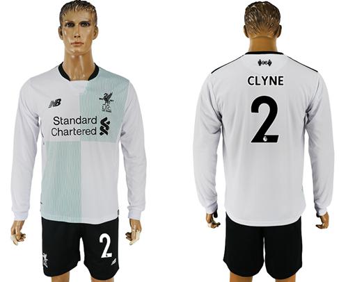 Liverpool #2 Clyne Away Long Sleeves Soccer Club Jersey